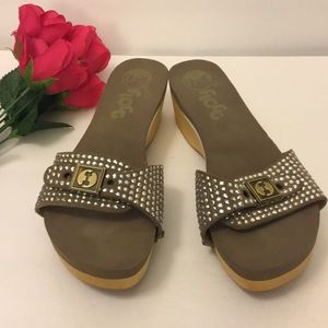 Flogg Leather Sandals Slides Beige/Taupe Sz7.5